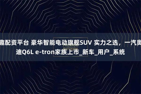 趣配资平台 豪华智能电动旗舰SUV 实力之选，一汽奥迪Q6L e-tron家族上市_新车_用户_系统